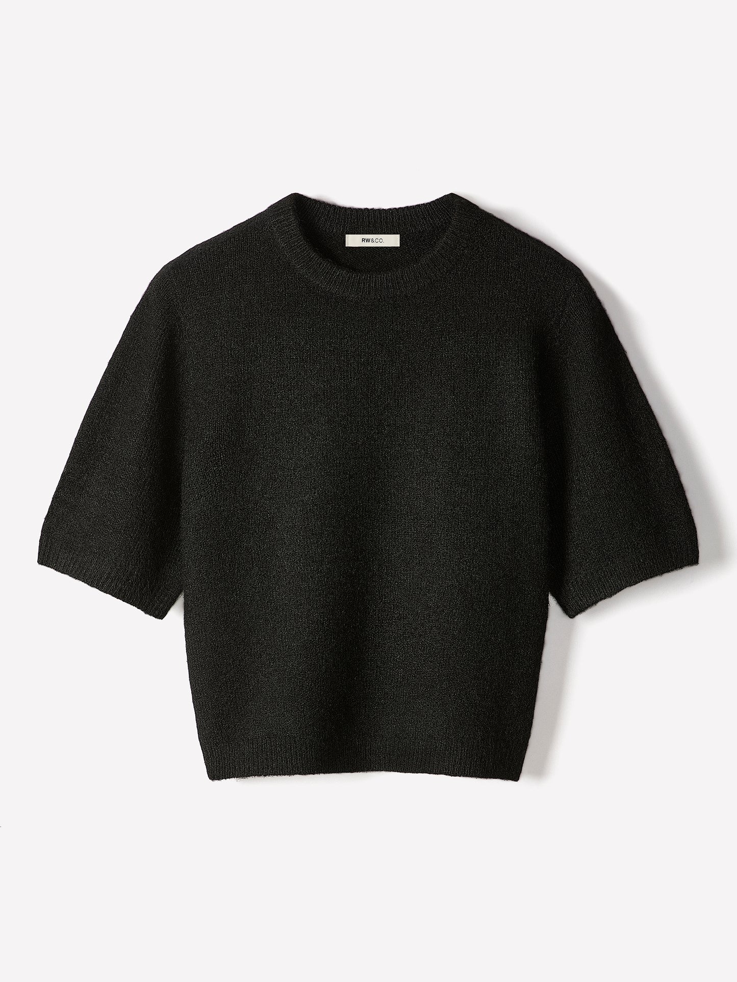 Knit Sweater Striped Hairy Short Sleeve