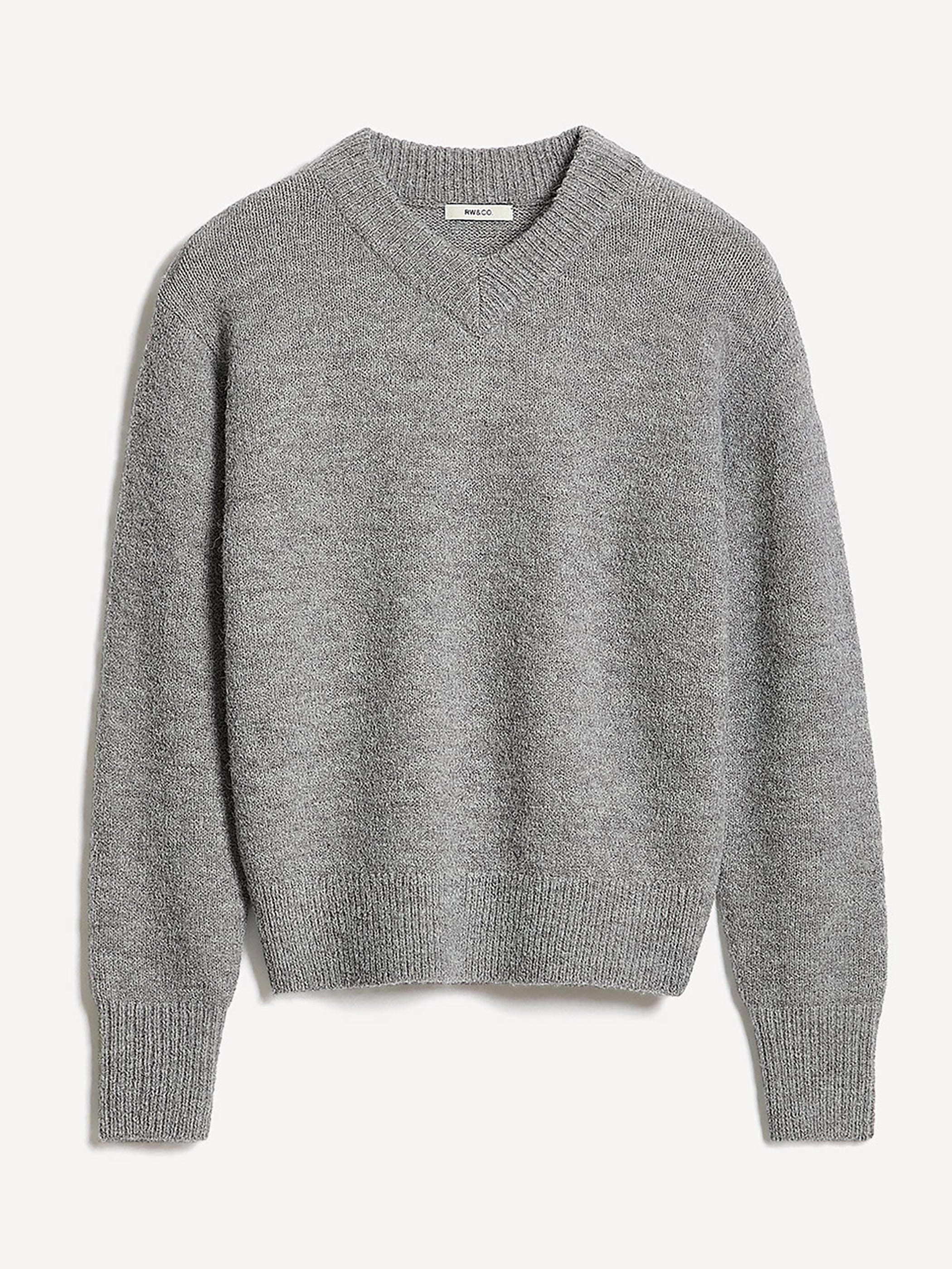 Pull à Manches Longues et Col V en Mélange d'Alpaga