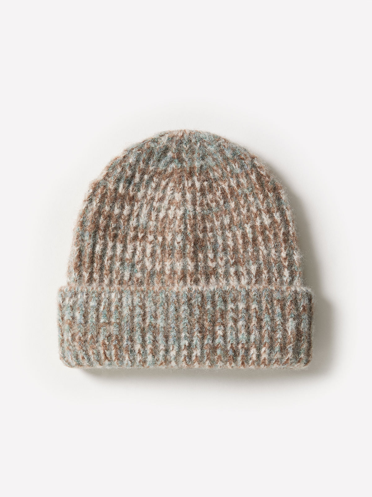 Wool Blend Marled Knit Beanie