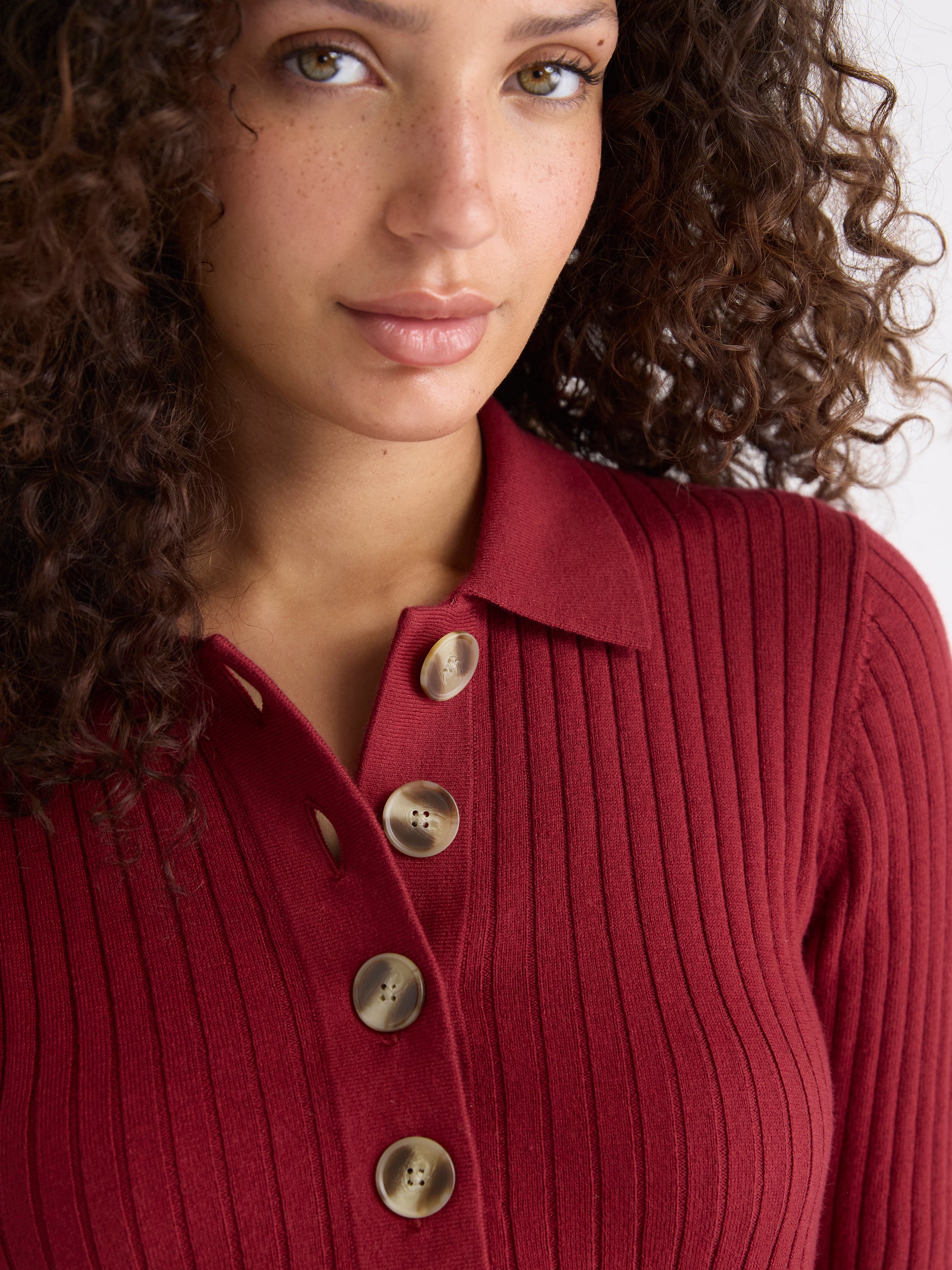 Pull Polo Côtelé à Manches aux Coudes