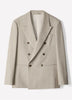 Double Breasted Blazer Brushed Avoine Fabric