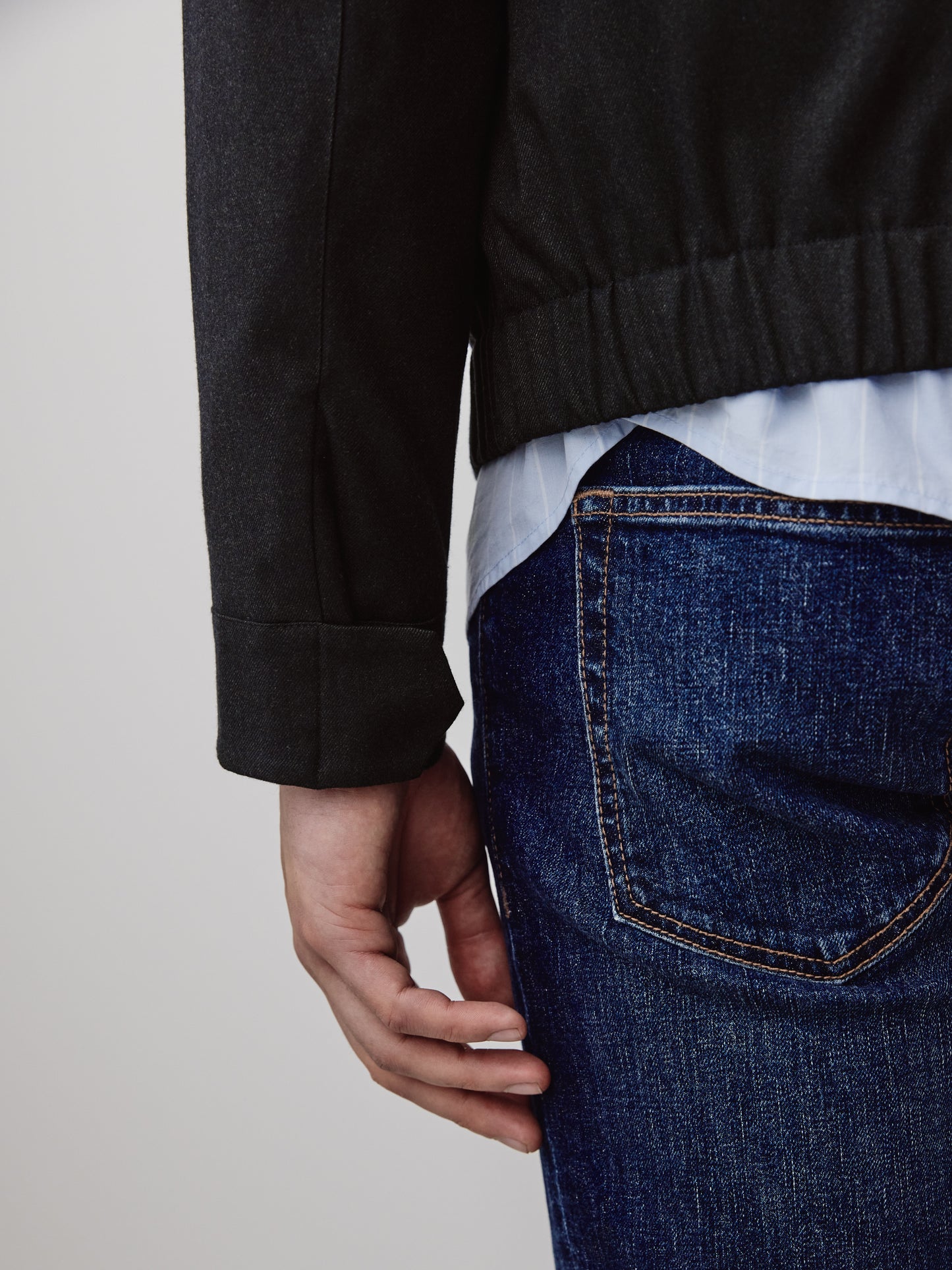 Woven Mens Jacket, Brushed Fabric, Milkman Style