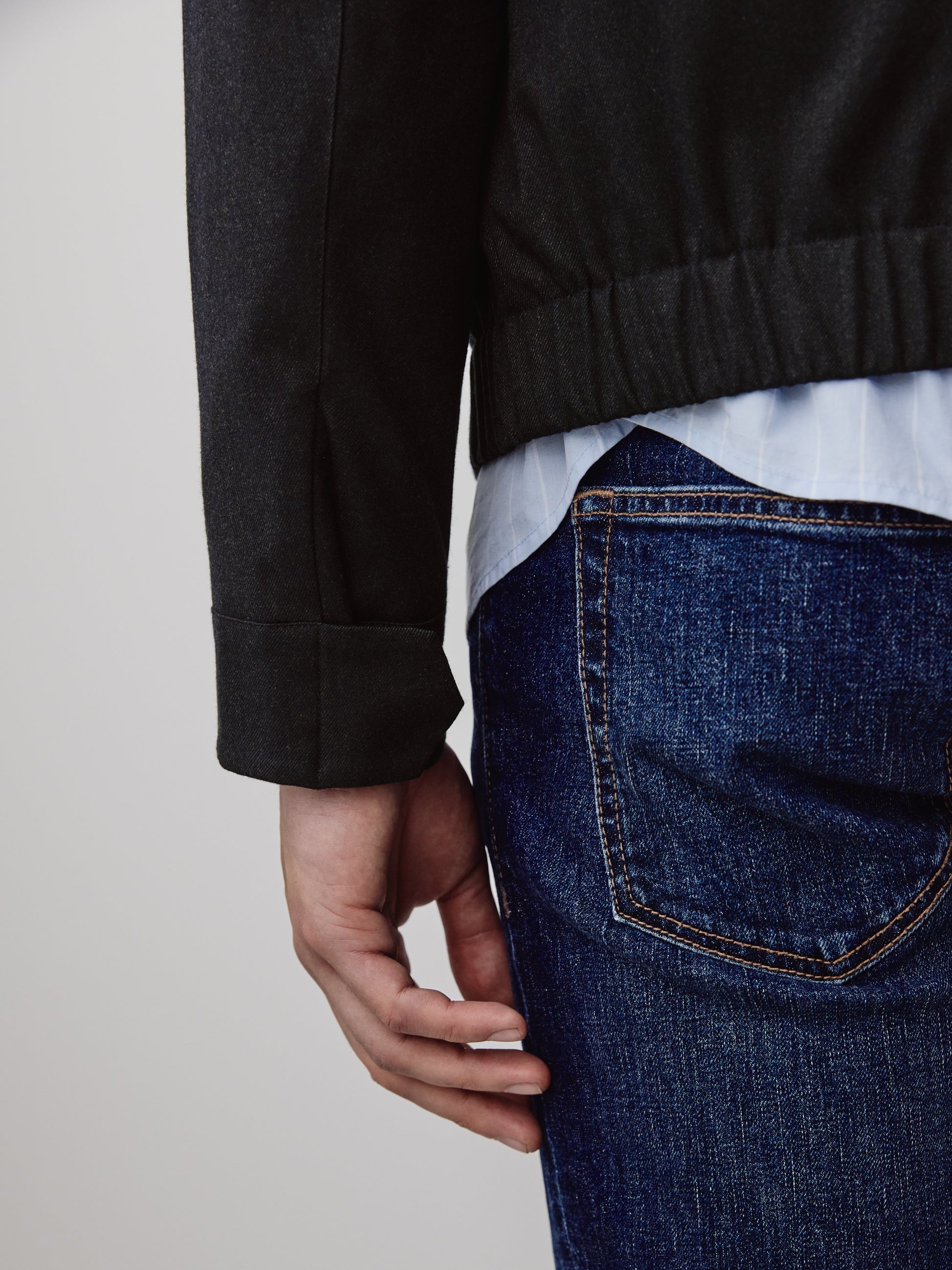 Woven Mens Jacket, Brushed Fabric, Milkman Style