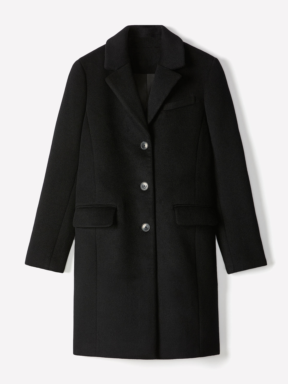 Classic Wool-Blend Three-Button Coat