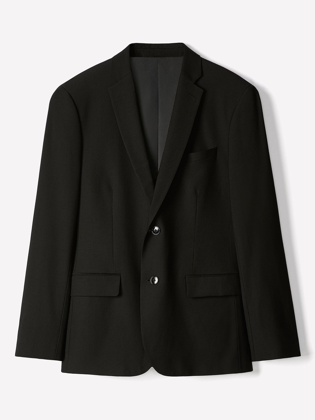 Essential Slim Fit Black Wool-Blend Suit Blazer