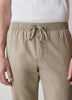 Linen-Blend Pants with Elastic Waistband and Drawstring