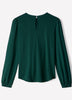 Woven Popover Blouse, Luxe Crepe, Long Sleeve