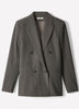 Woven Stretch Classic Relax Blazer with Double-Breasted Closure