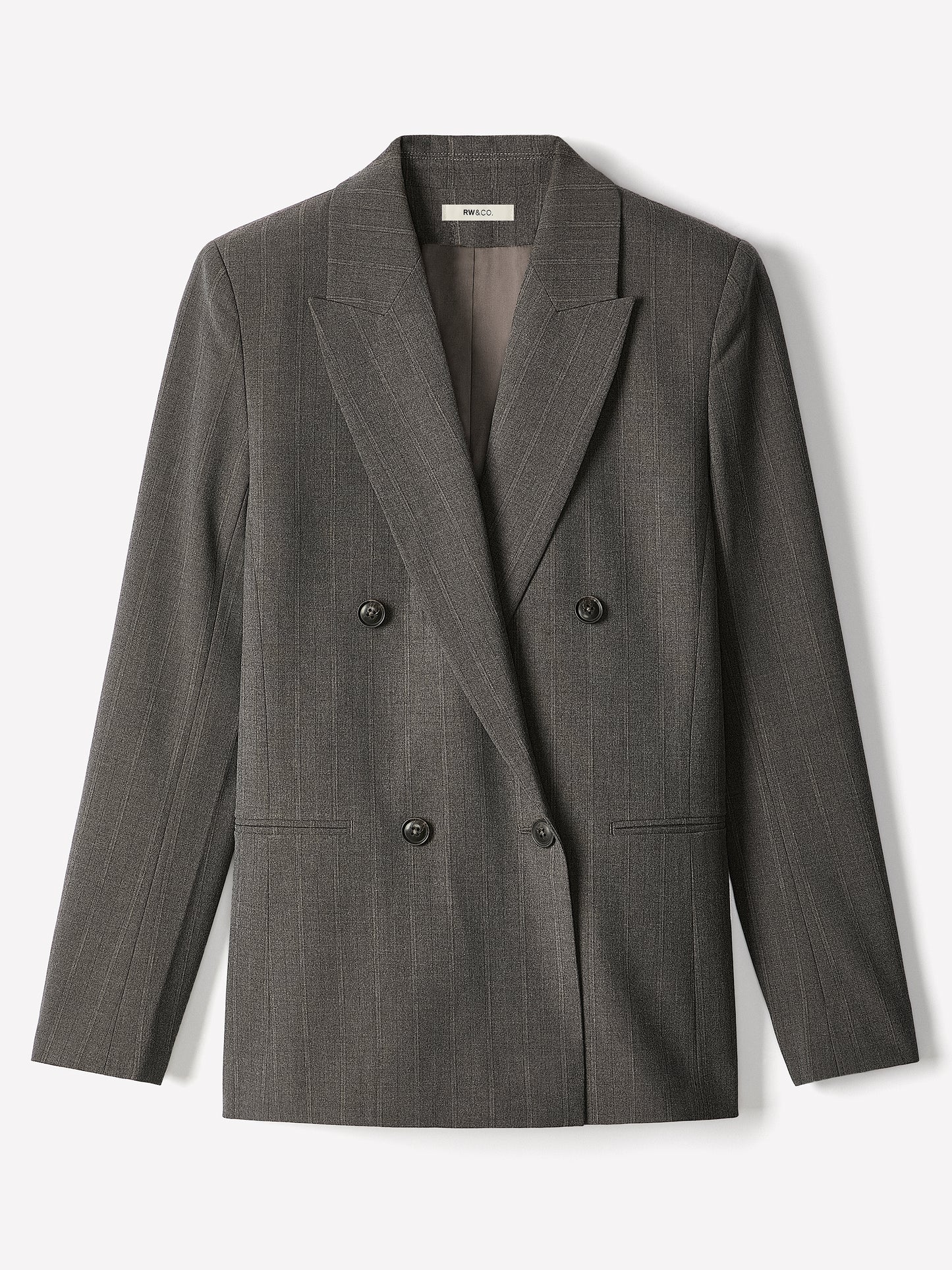 Woven Stretch Classic Relax Blazer with Double-Breasted Closure