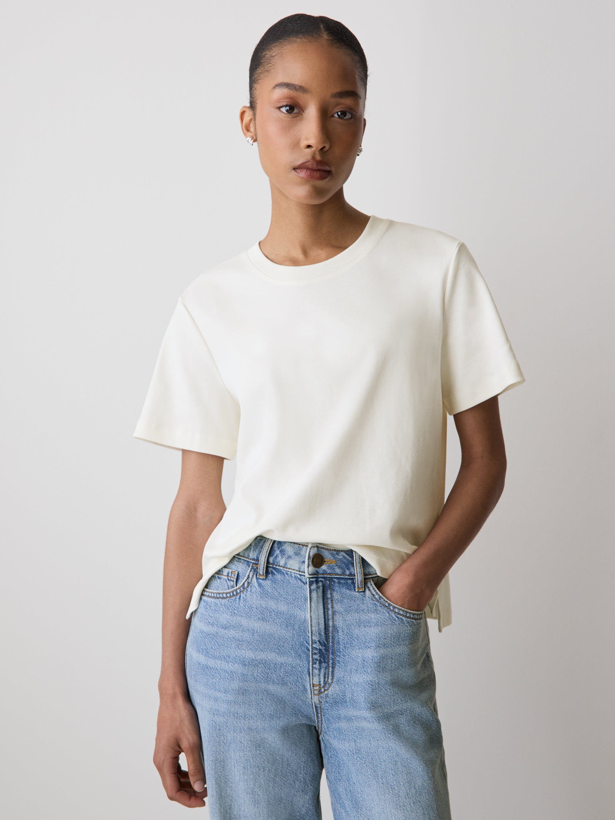 Short-Sleeve Cotton Basic Tee