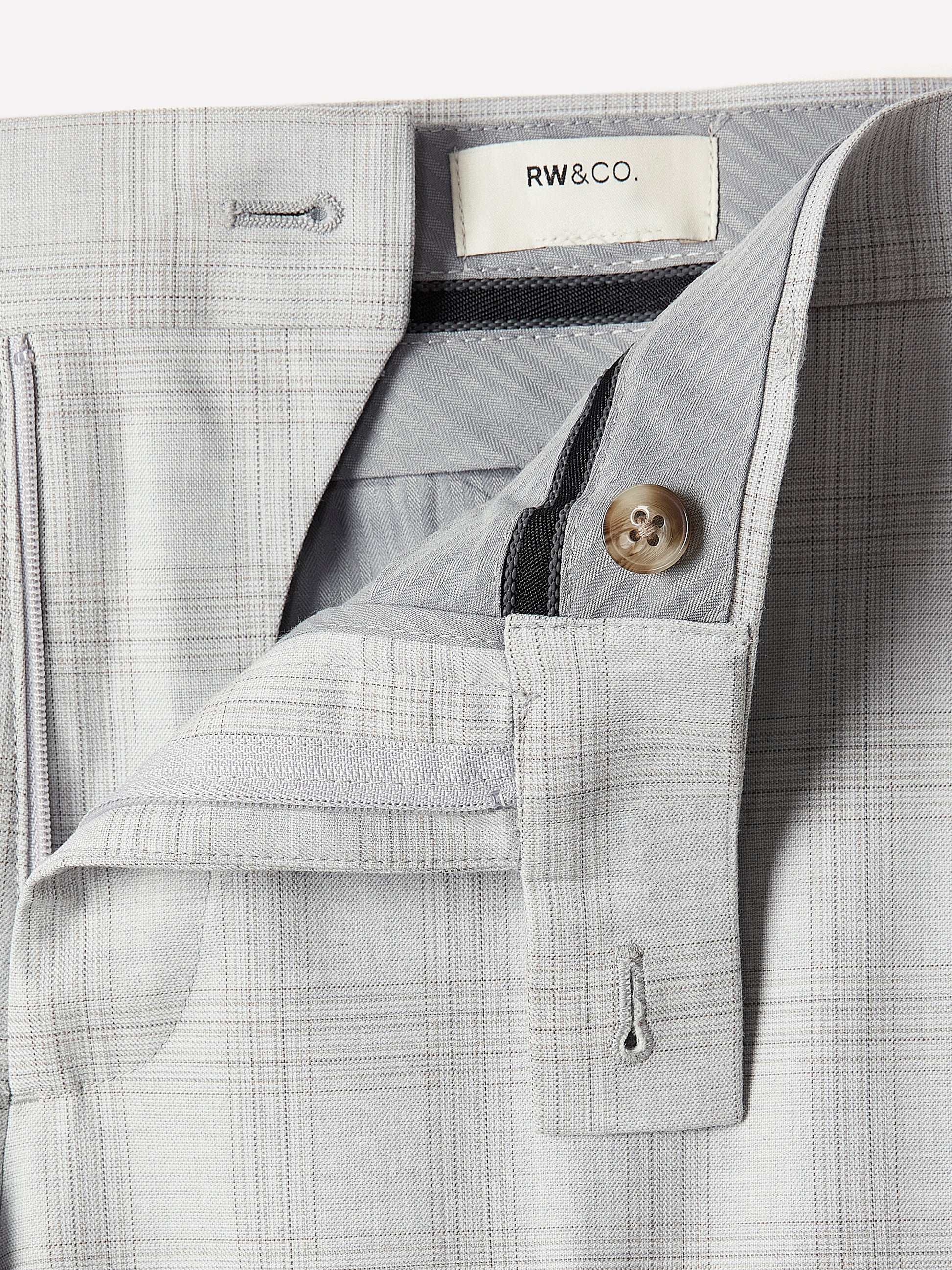 Men's Slim-Fit Grey Checkered Suit Pant RW&CO Men's Slim-Fit Grey Checkered Suit Pant RW&CO