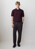 Merino Wool Polo Sweater Short Sleeve