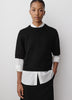 Knit Sweater Striped Hairy Short Sleeve