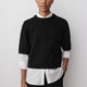 Knit Sweater Striped Hairy Short Sleeve