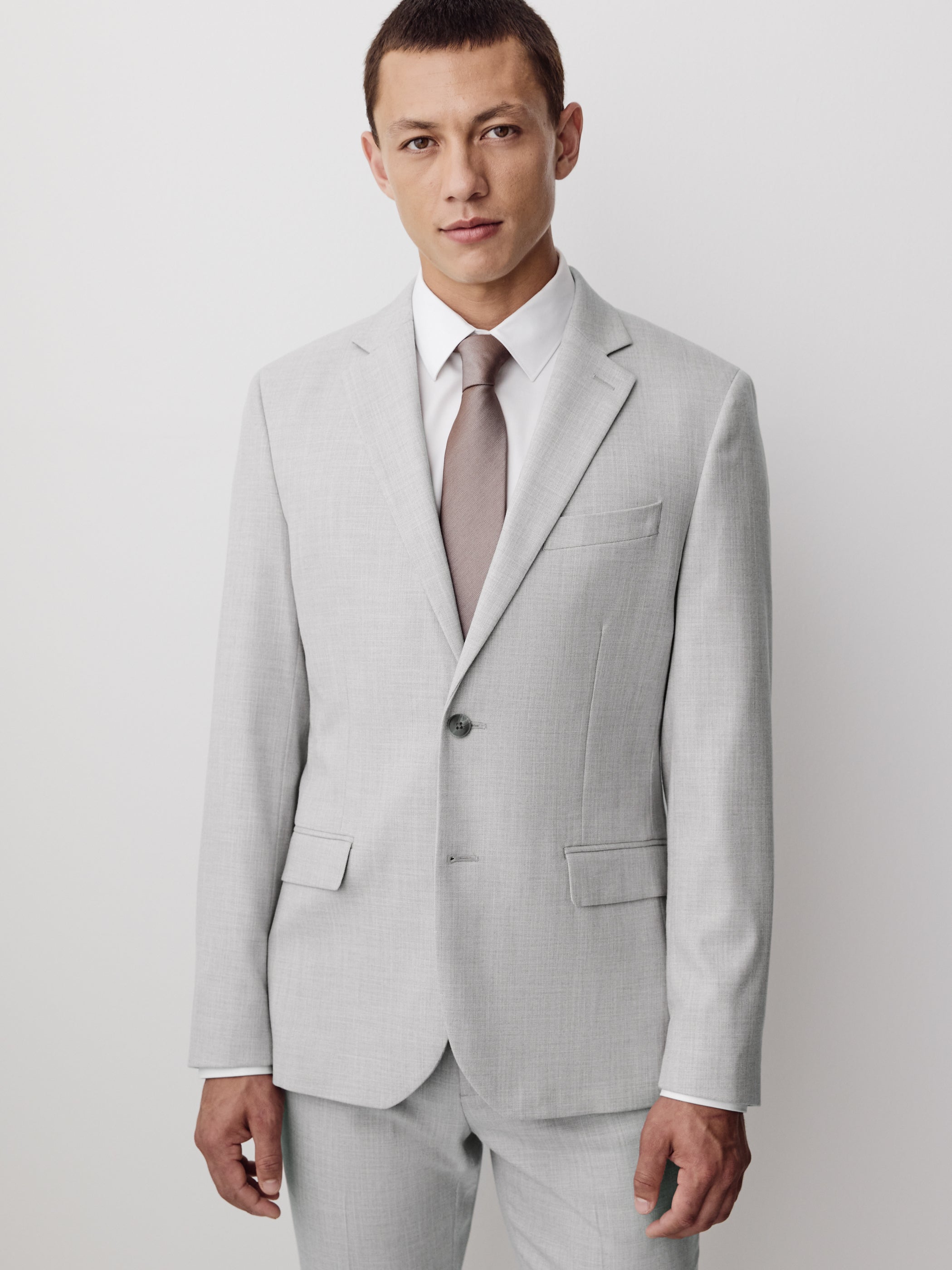Essential Slim Fit Light Grey Suit Blazer