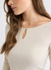 Long-Sleeve Scoop-Neck Ribbed Top