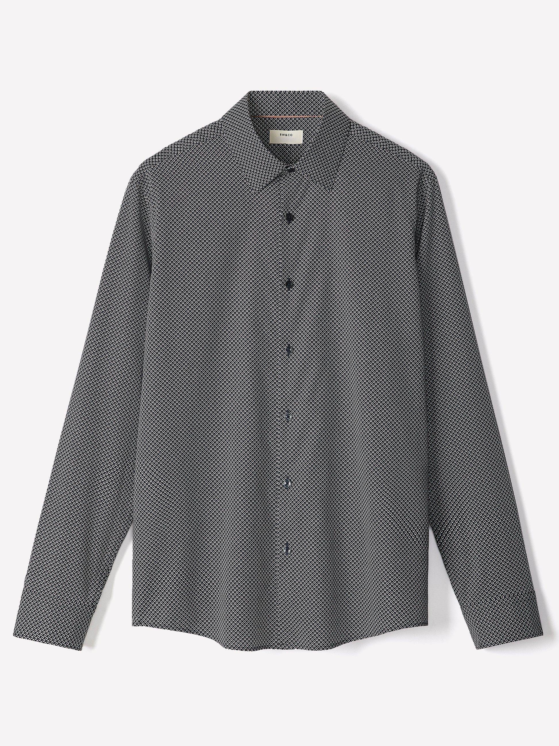 Regular-Fit Dress Shirt with Geo Print