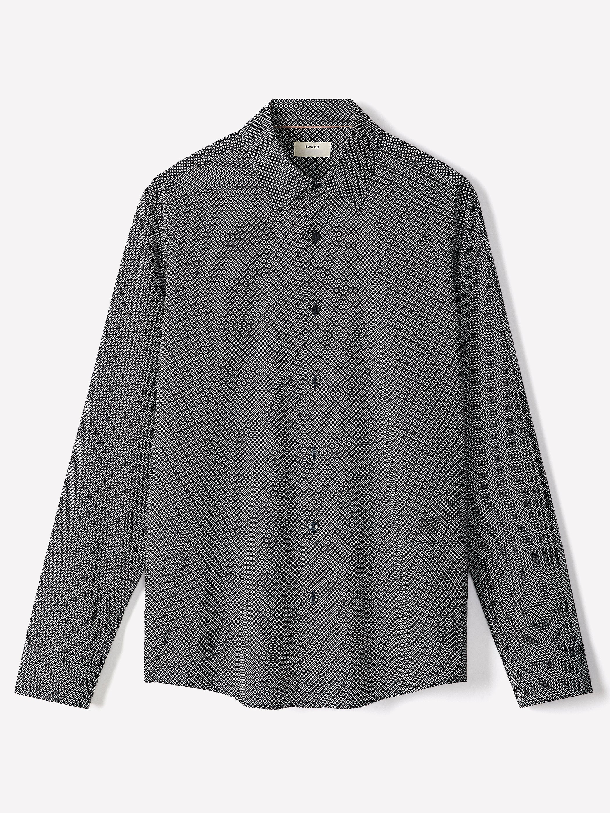 Regular-Fit Dress Shirt with Geo Print