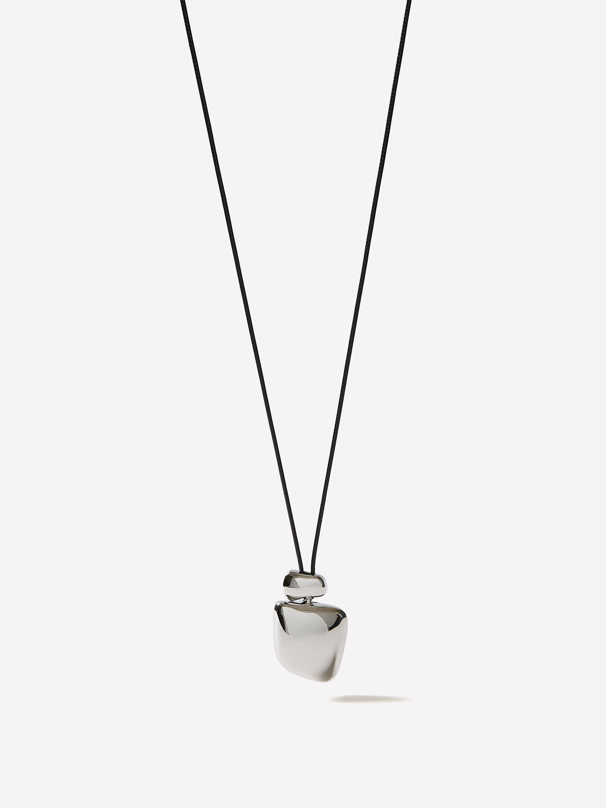 Long Cord Necklace With Sculptural Pendant