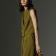 Woven Sleeveless Fitted Waistcoat with Stretch Fabric