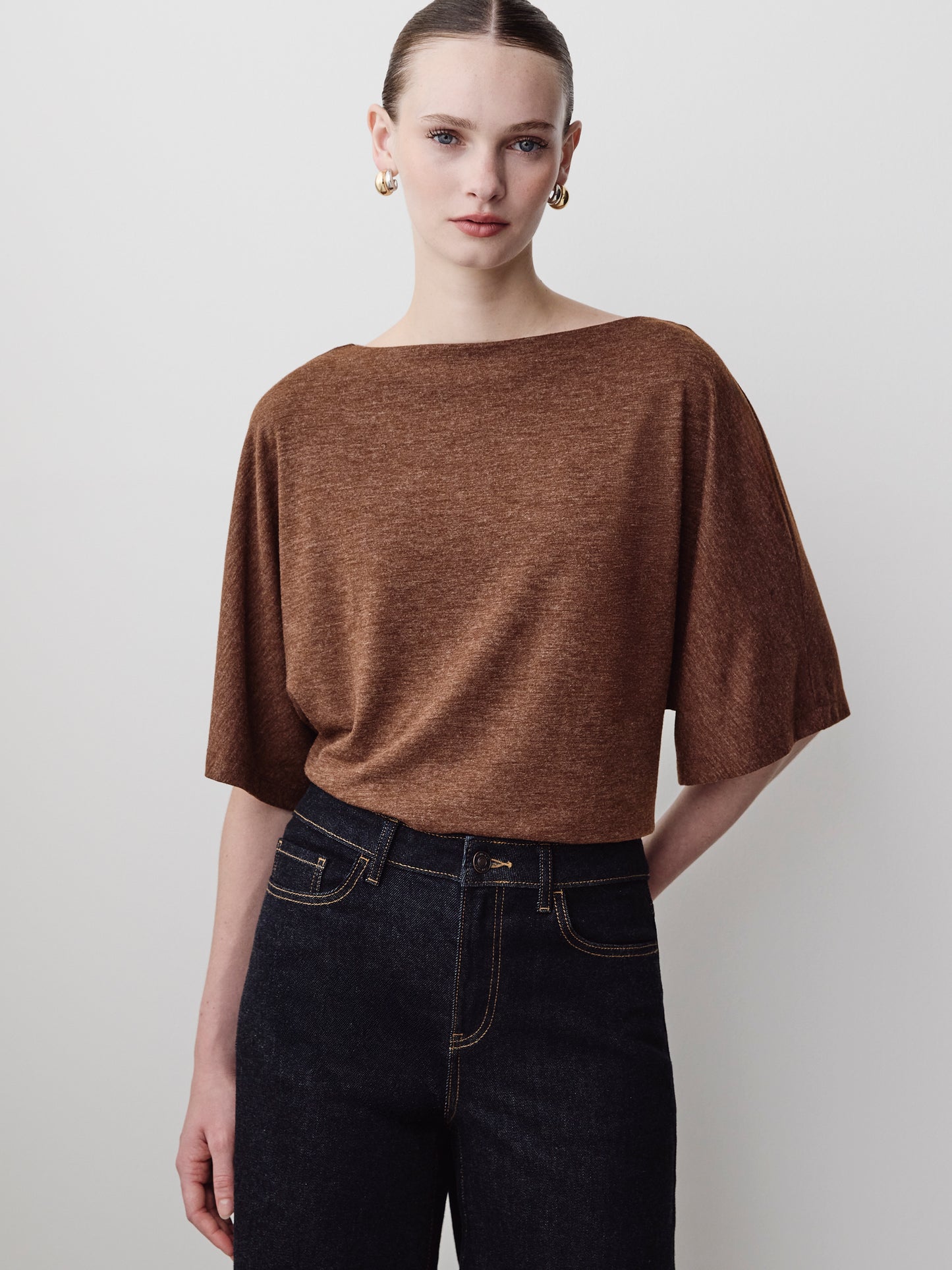 Knit Pullover Dolman Sleeve Top