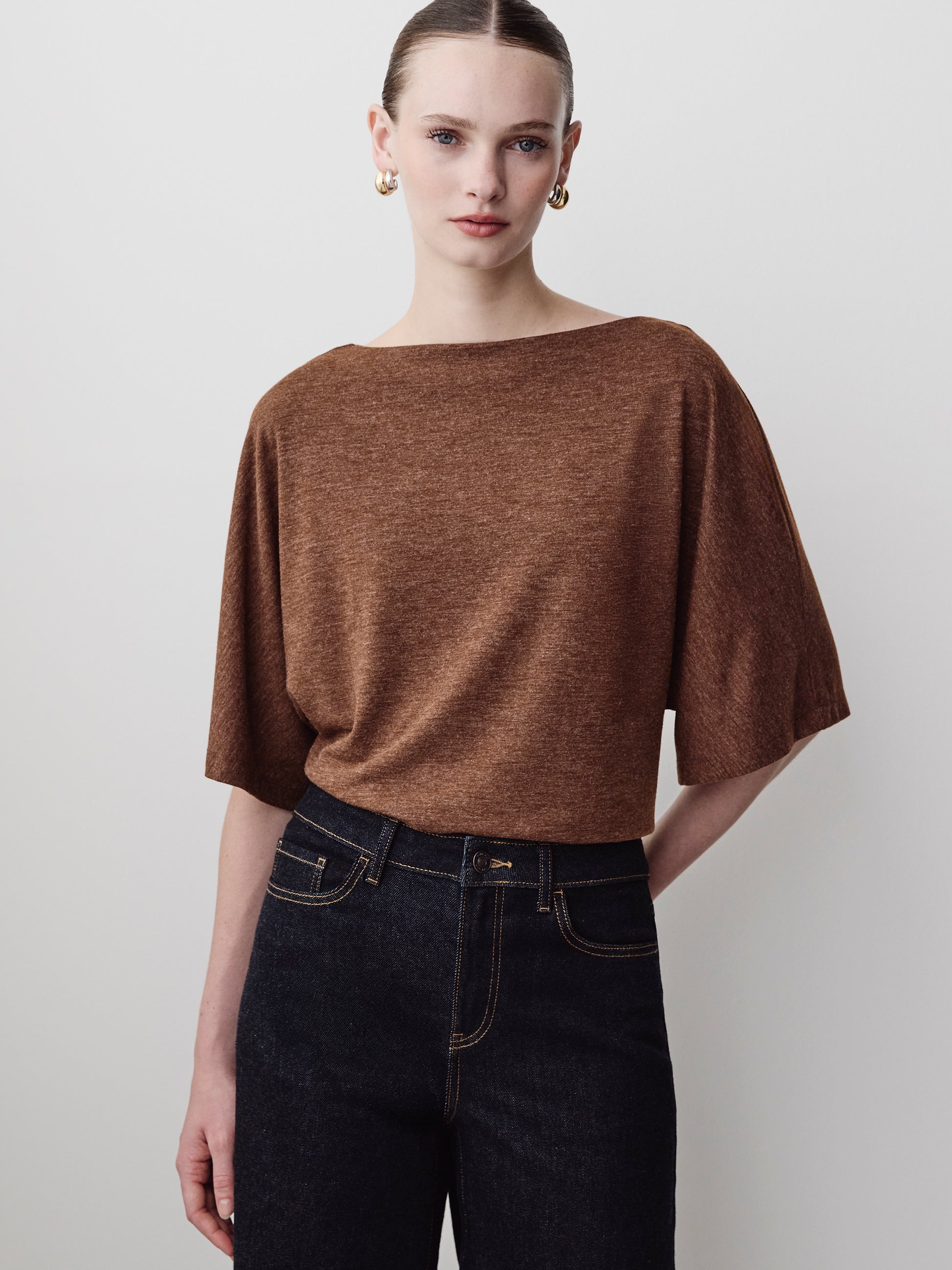 Knit Pullover Dolman Sleeve Top