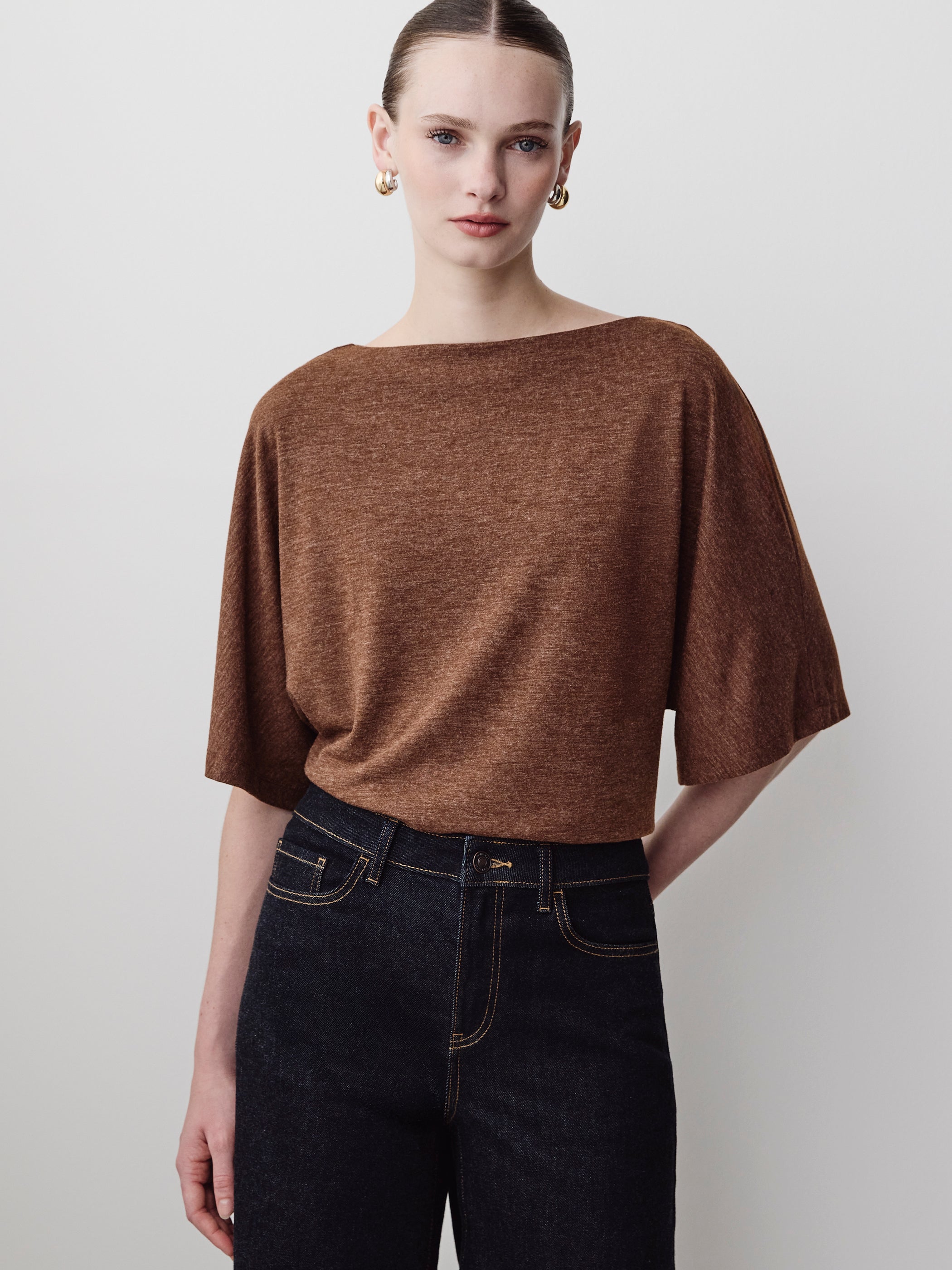 Knit Pullover Dolman Sleeve Top