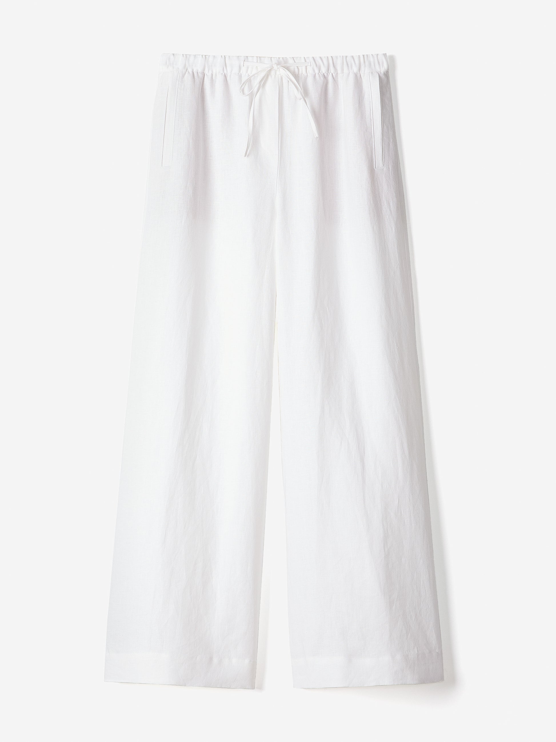 Linen Mid-Rise Wide-Leg Pant