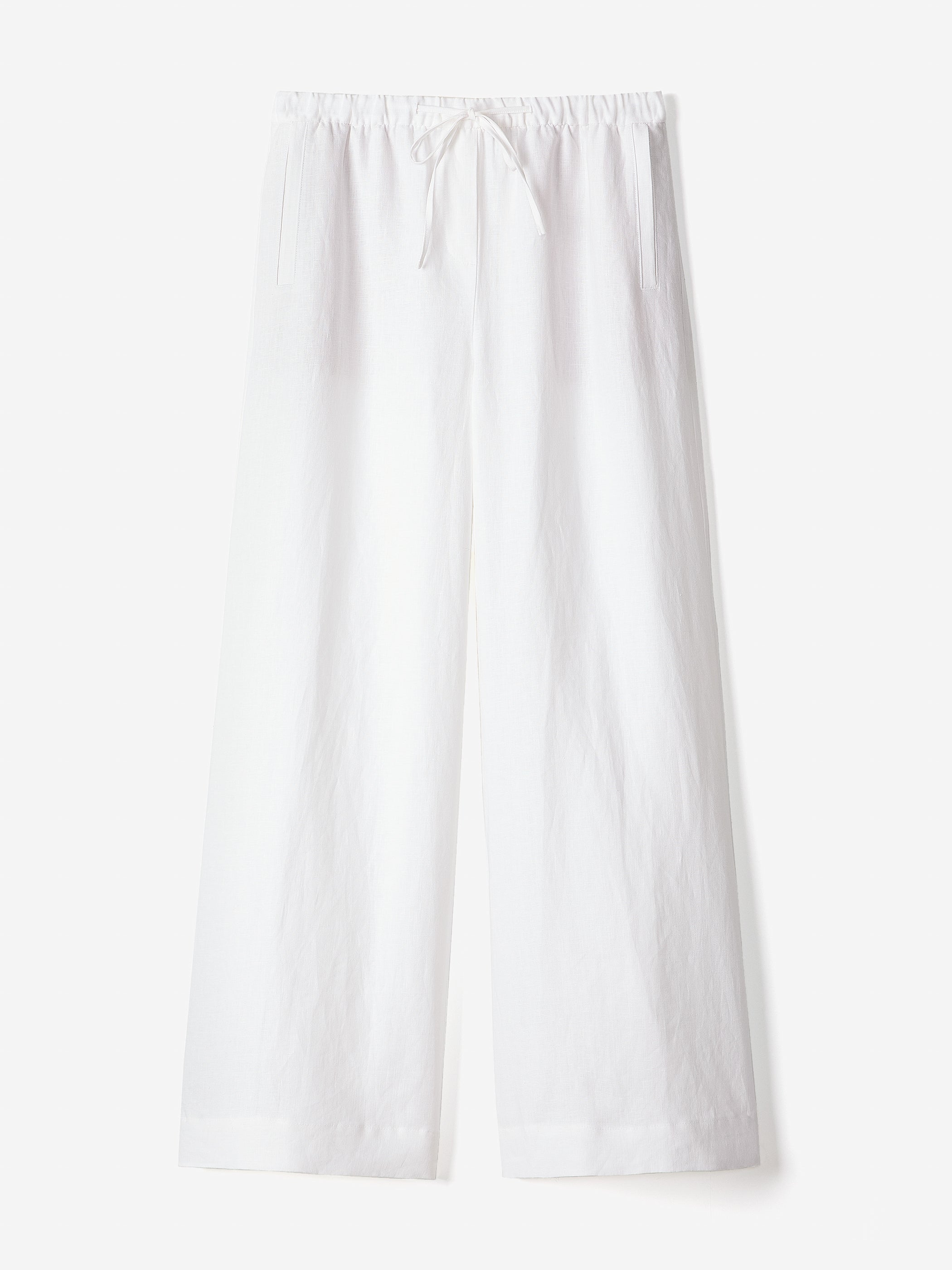 Linen Mid-Rise Wide-Leg Pant