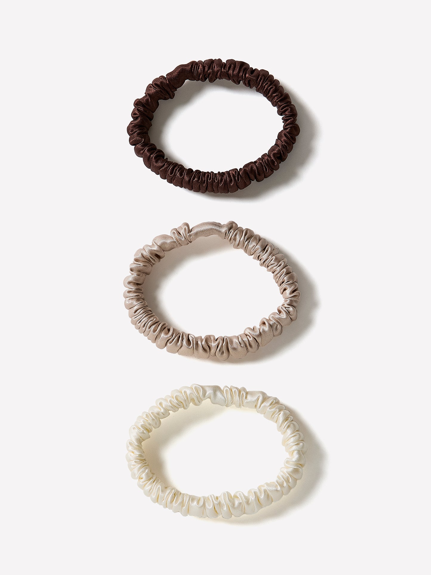 Woven Silk Hair Scrunchies Pack of 3