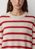 Mens Lambswool Crew Neck Knit Sweater with Stripe