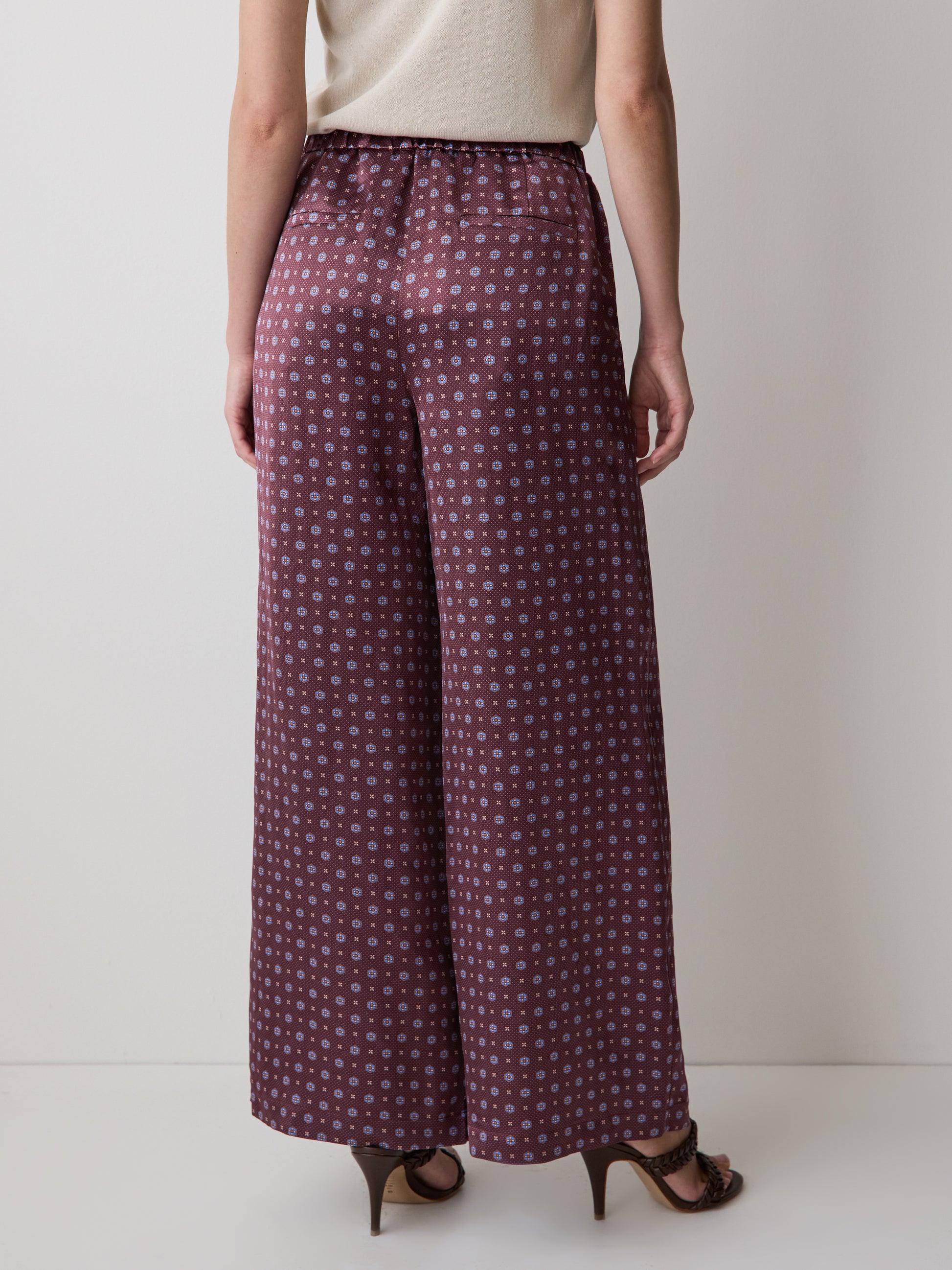 Pull-On Mid-Rise Wide-Leg Pant