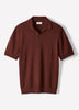 Cotton Short-Sleeve Polo with Johnny Collar