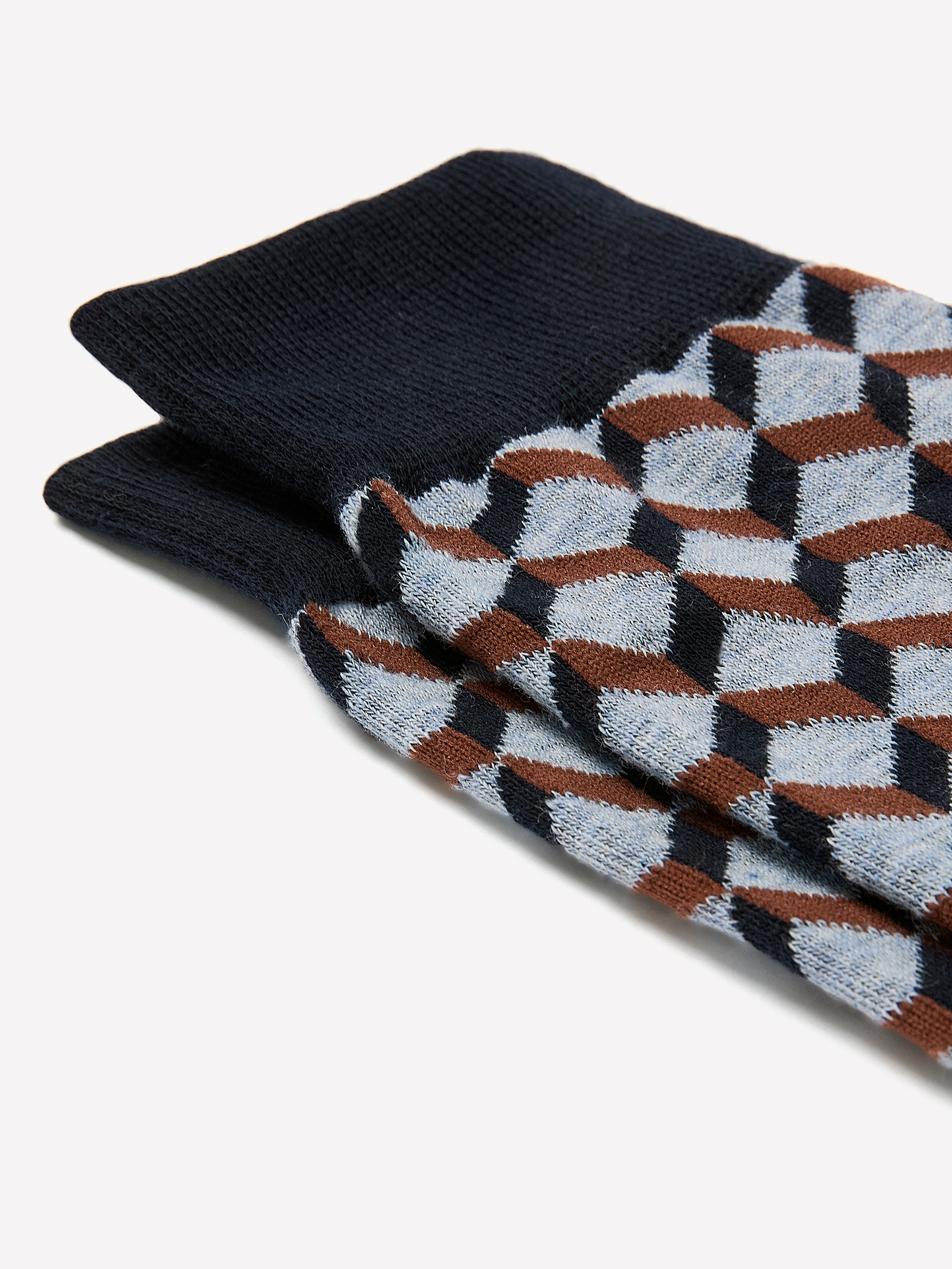 Men's Square Blue Geo Socks