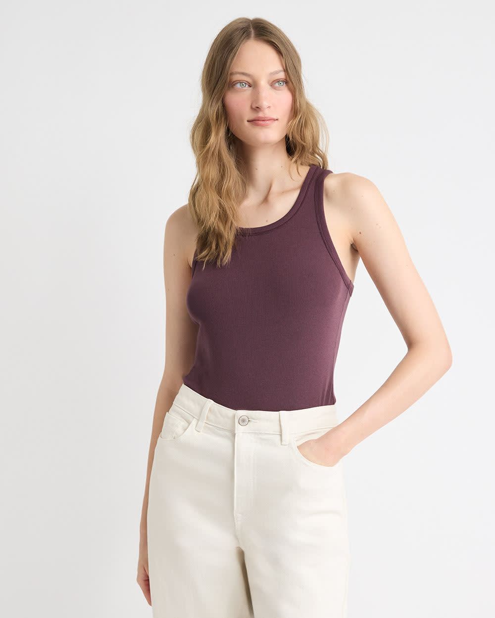 Camisole Ajustée à Col Rond et Dos Nageur