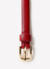 Slim Leather Belt with Square Buckle