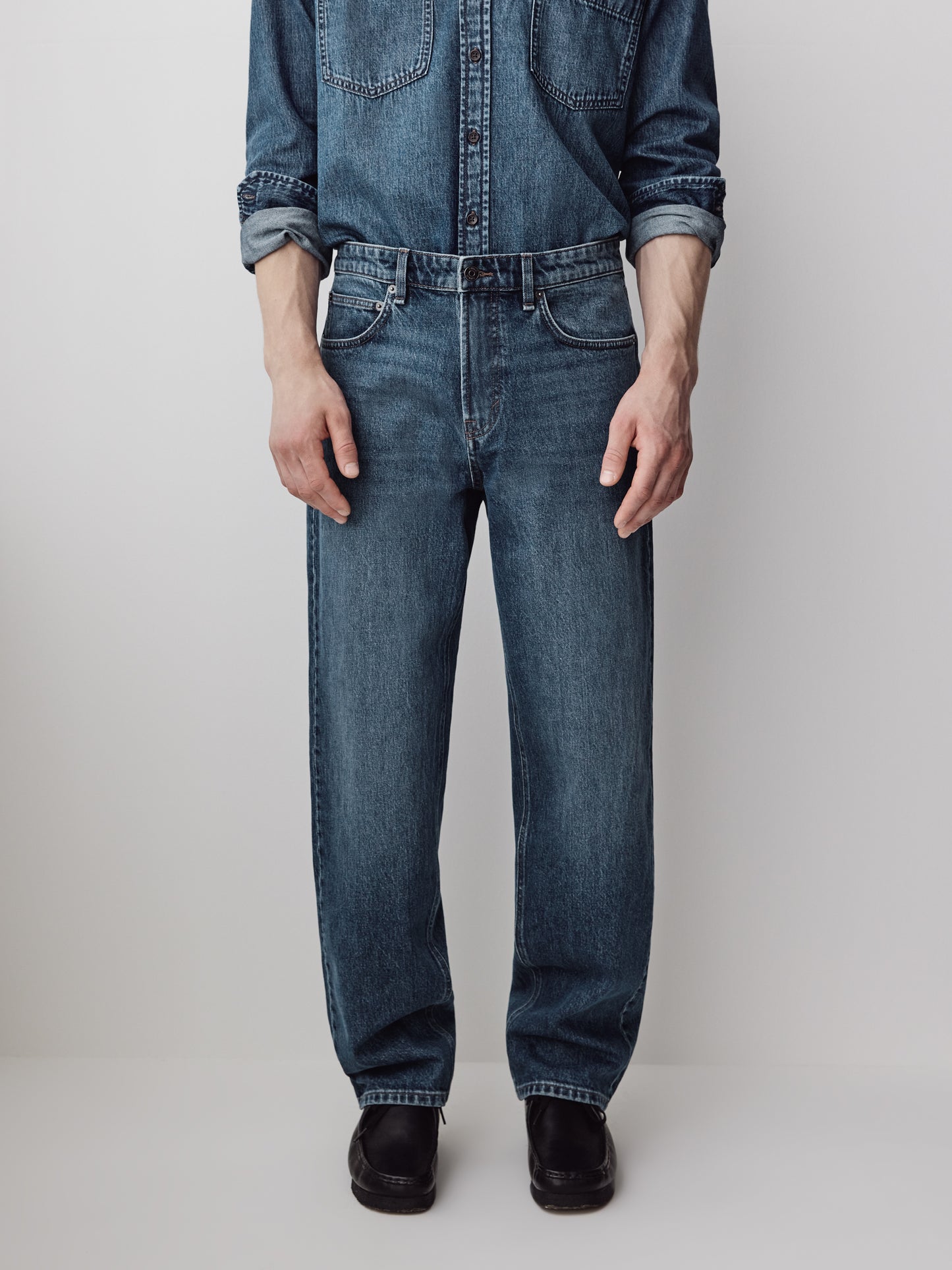 Straight Fit Denim Pant Cotton Blend