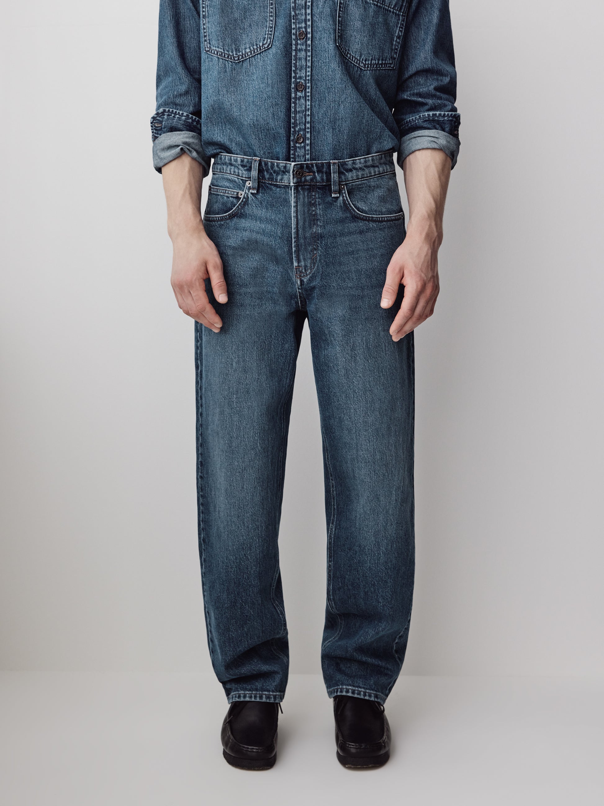 Straight Fit Denim Pant Cotton Blend