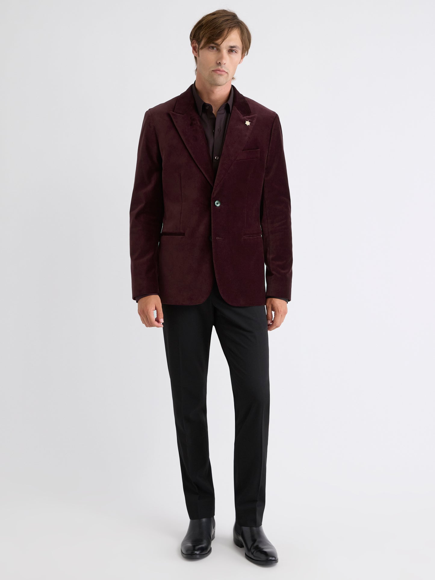 Tailored Fit Velvet Suit Blazer