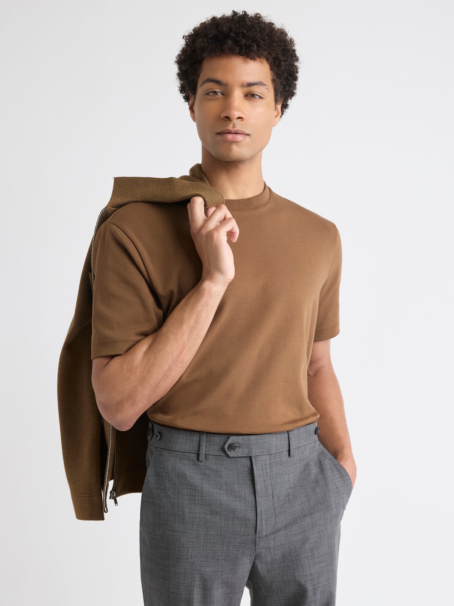 Solid Interlock Cotton Crew-Neck Tee