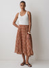Woven Flare Midi Skirt Lyocell Panel