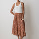Woven Flare Midi Skirt Lyocell Panel