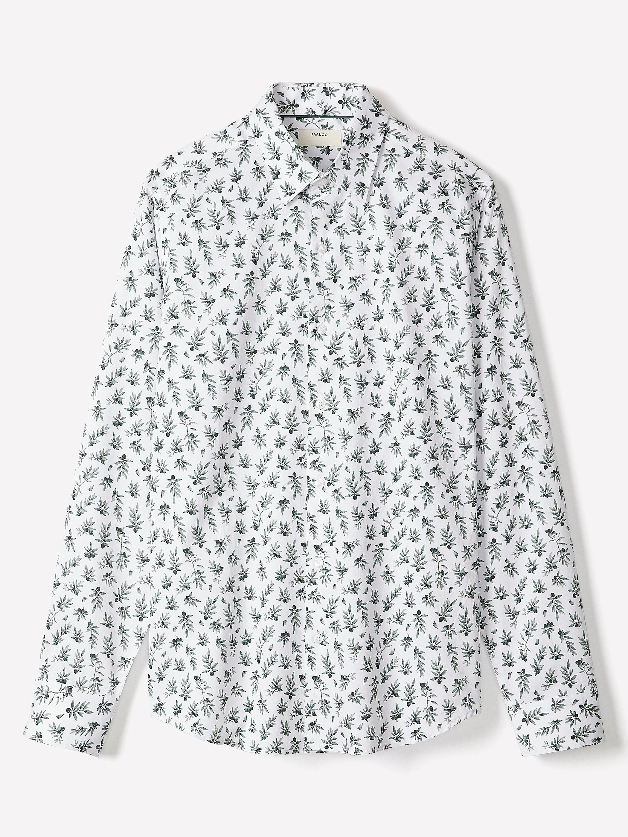 Slim-Fit Sateen Dress Shirt with Print