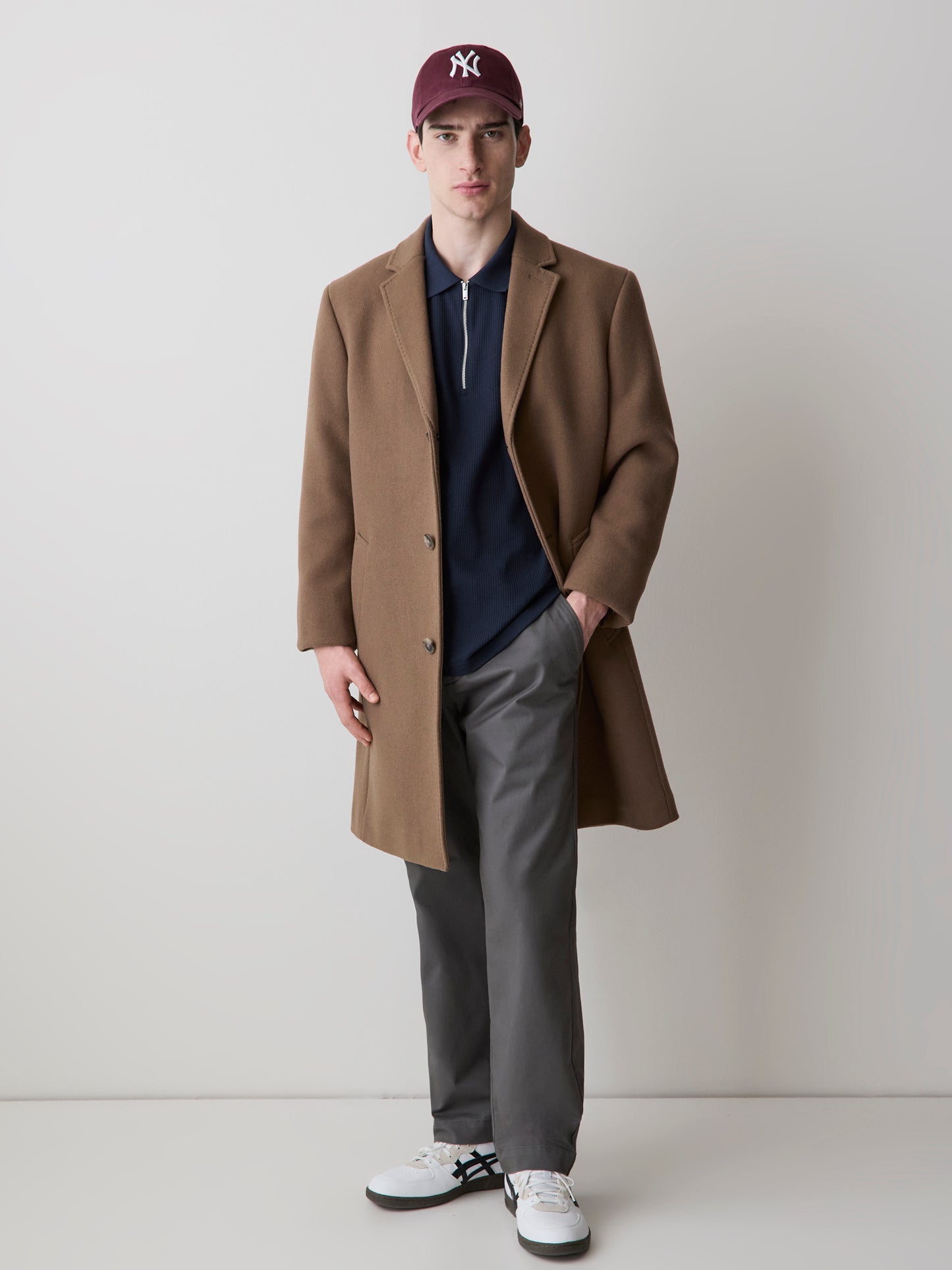 Short-Sleeve Ribbed Quarter-Zip Polo