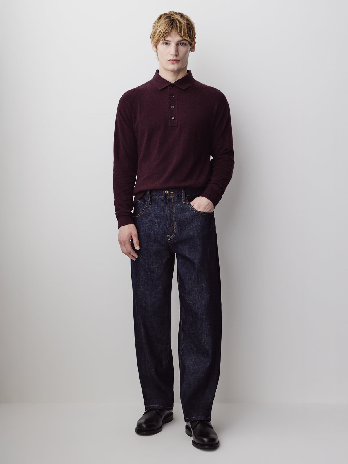 Long-Sleeve Polo Sweater