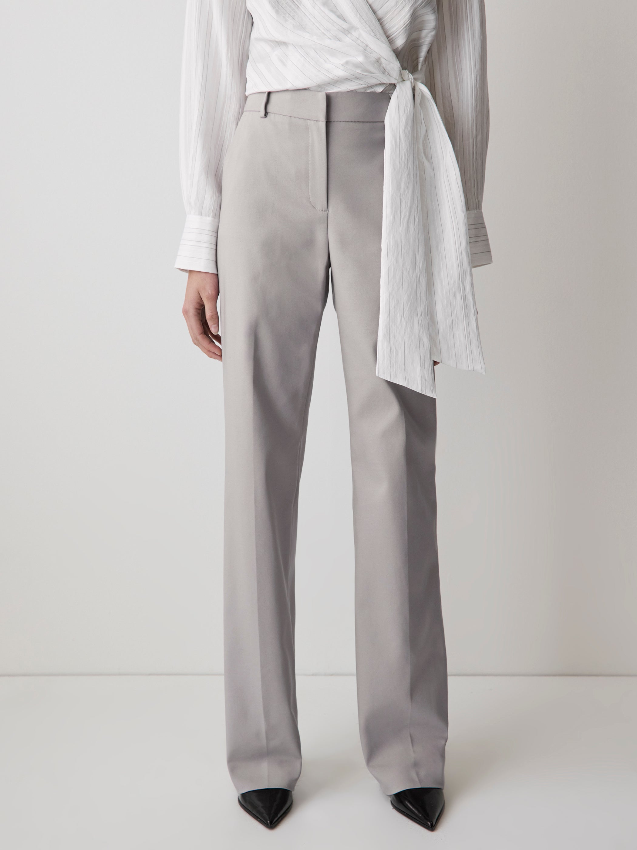 Pantalon Indispensable Coupe Signature à Jambe Large et Taille Haute