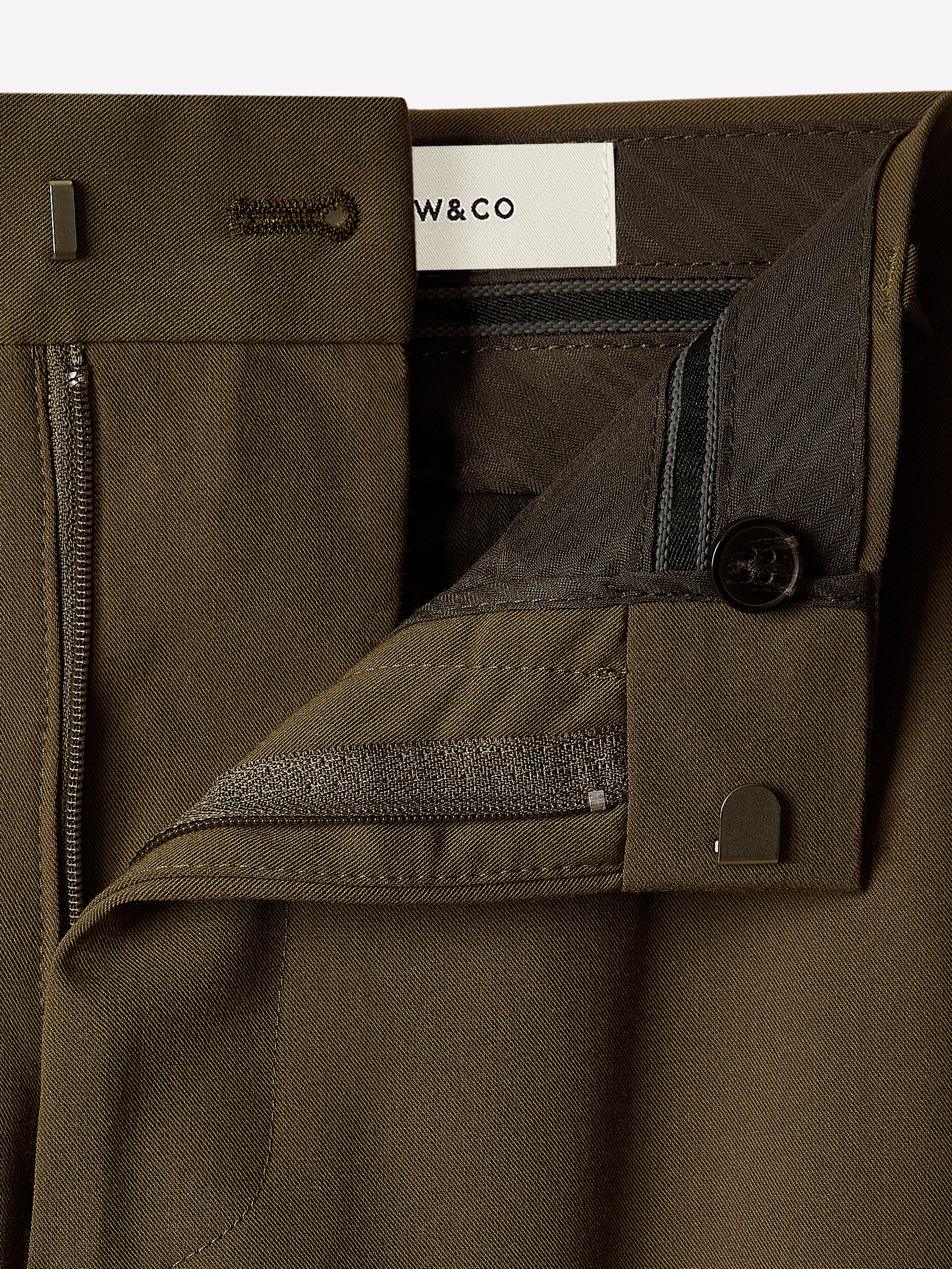 Mens Straight Fit Wool Blend Pant Burnt Moss