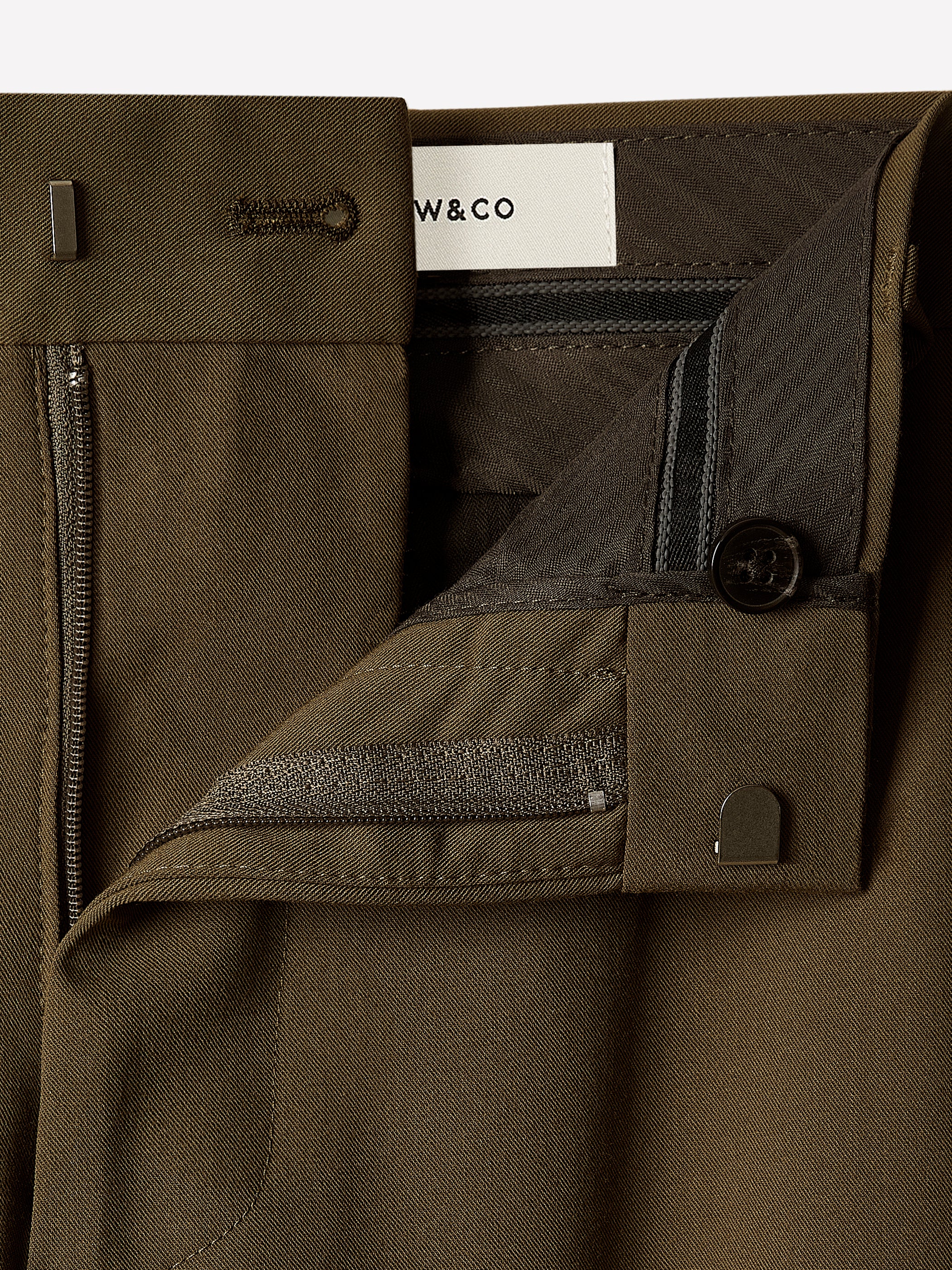 Mens Straight Fit Wool Blend Pant Burnt Moss