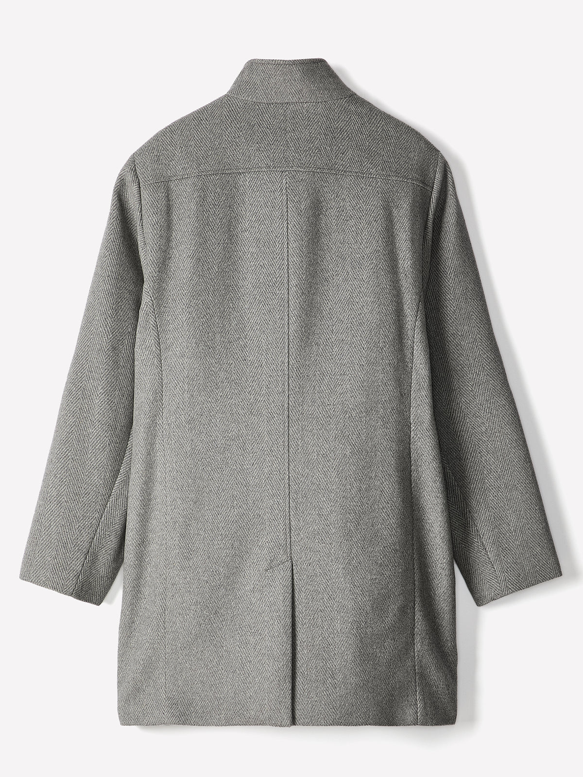 Wool Blend Funnel Topcoat for Men