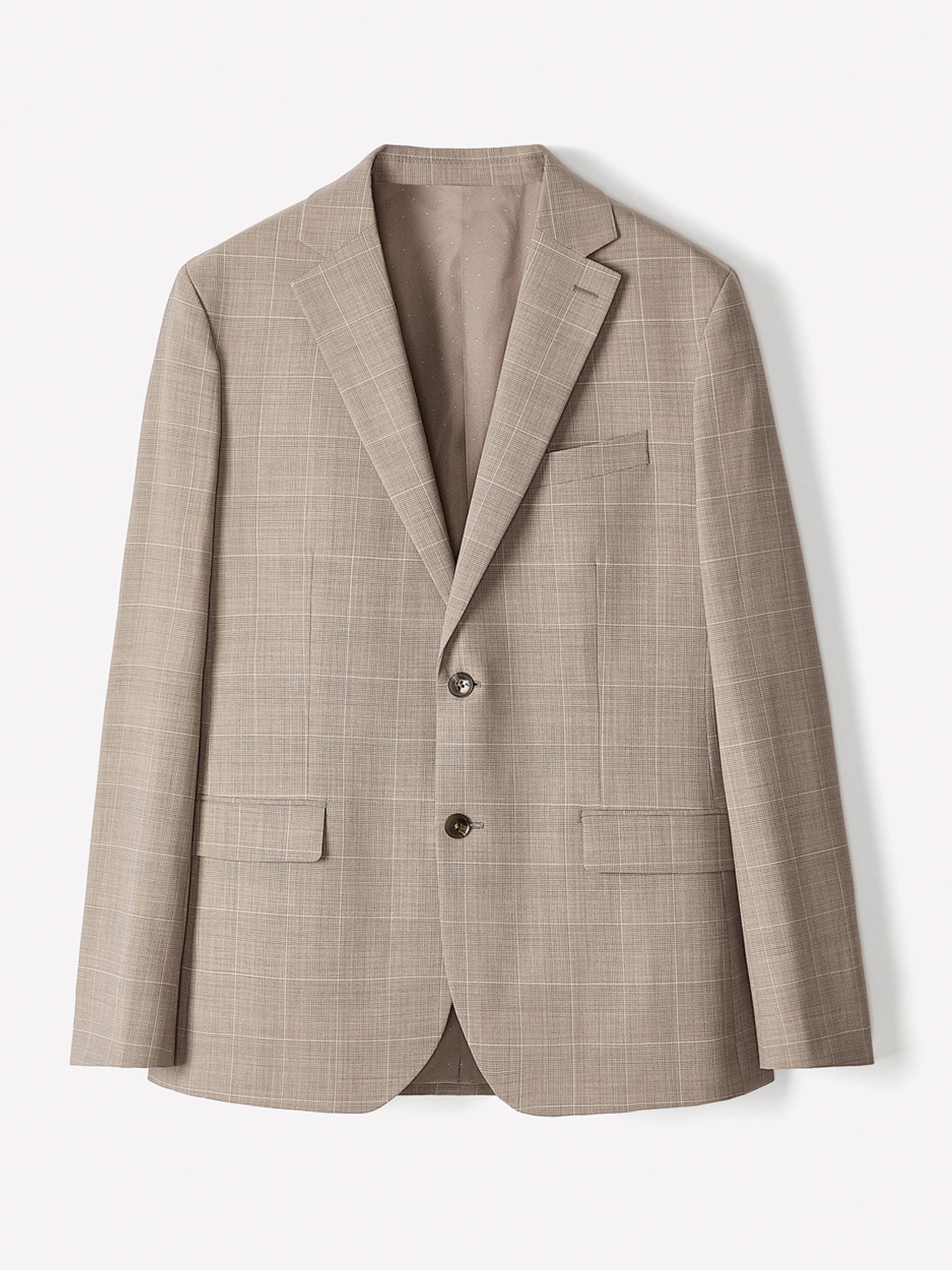 Slim Fit Wool Check Suit Blazer